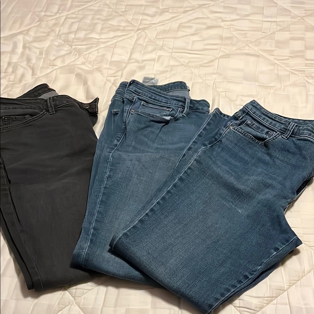 Women's Blue and Black Jeans